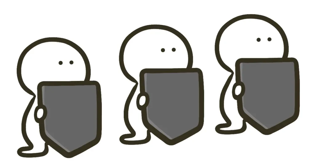 盾を持ったかわいいキャラクターのイラスト