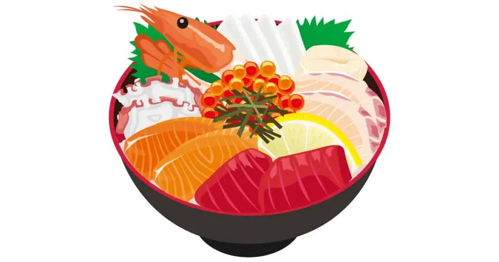 海鮮丼のイラスト